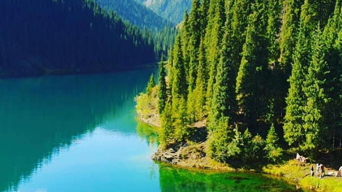 озеро горы лес