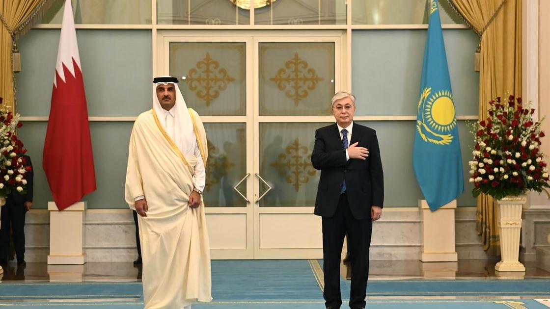 Касым-Жомарт Токаев и эмир Катара шейх Тамим бен Хамад Аль Тани