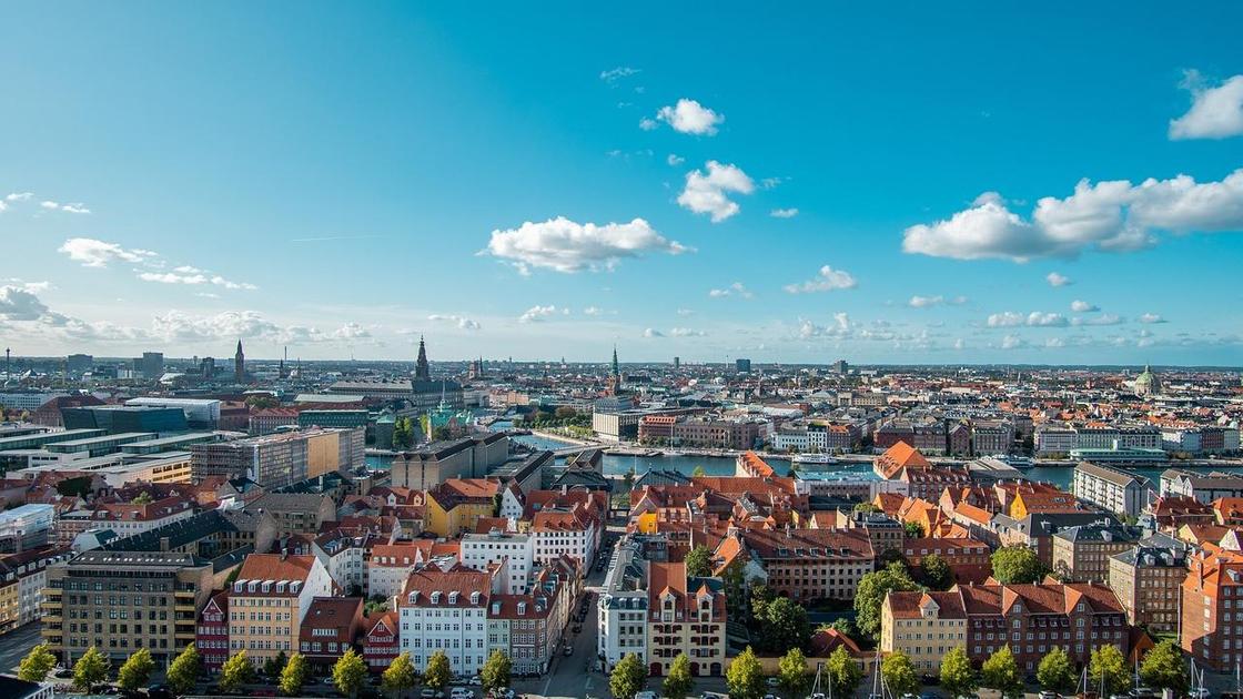 Вид на Копенгаген с высоты птичьего полета