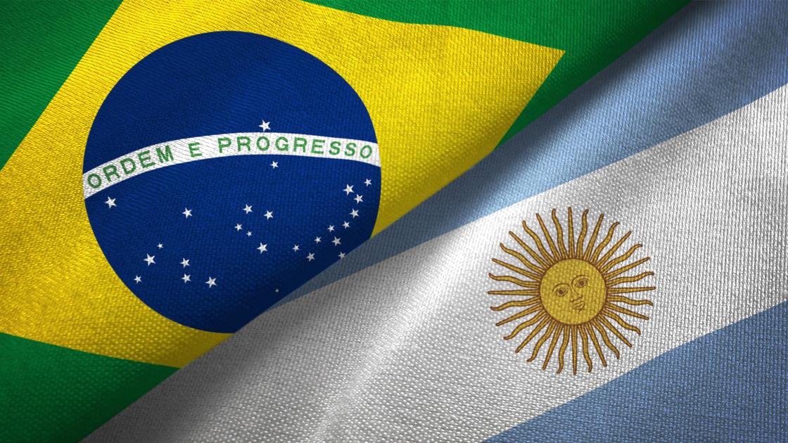 Флаги Аргентины и Бразилии