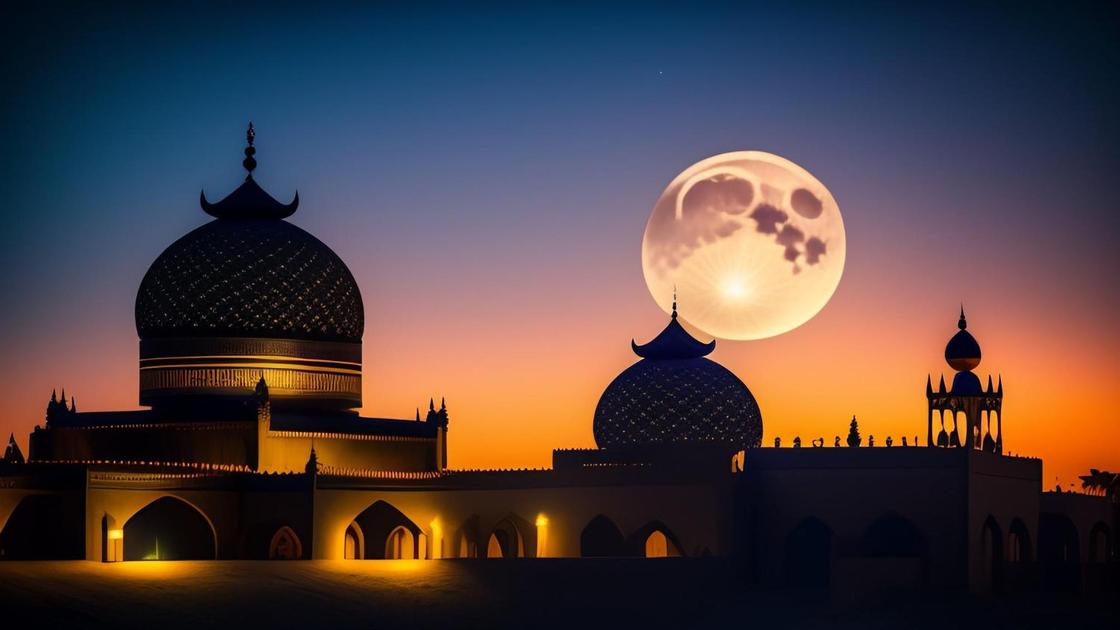 Мечеть на фоне ночного неба