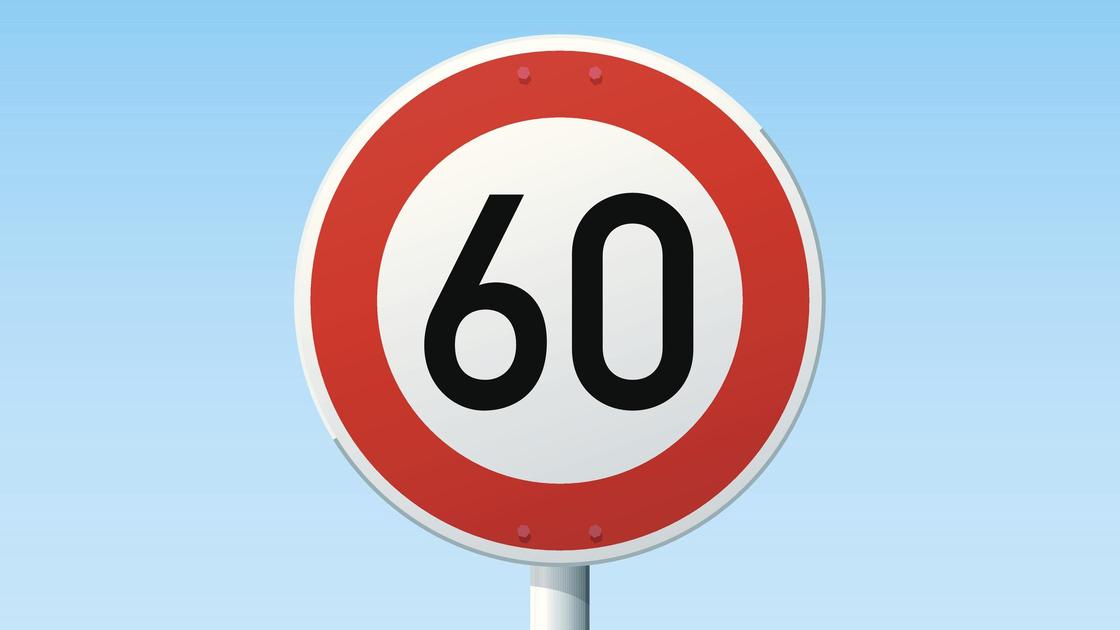 Знак ограничения скорости до 60 км/ч