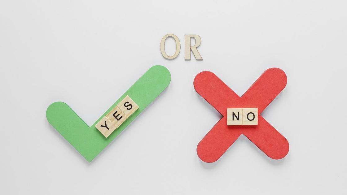Таблички с надписью "да" и "нет"