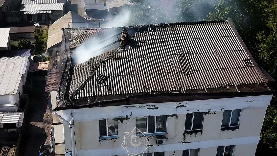 Пожар в доме в Астане