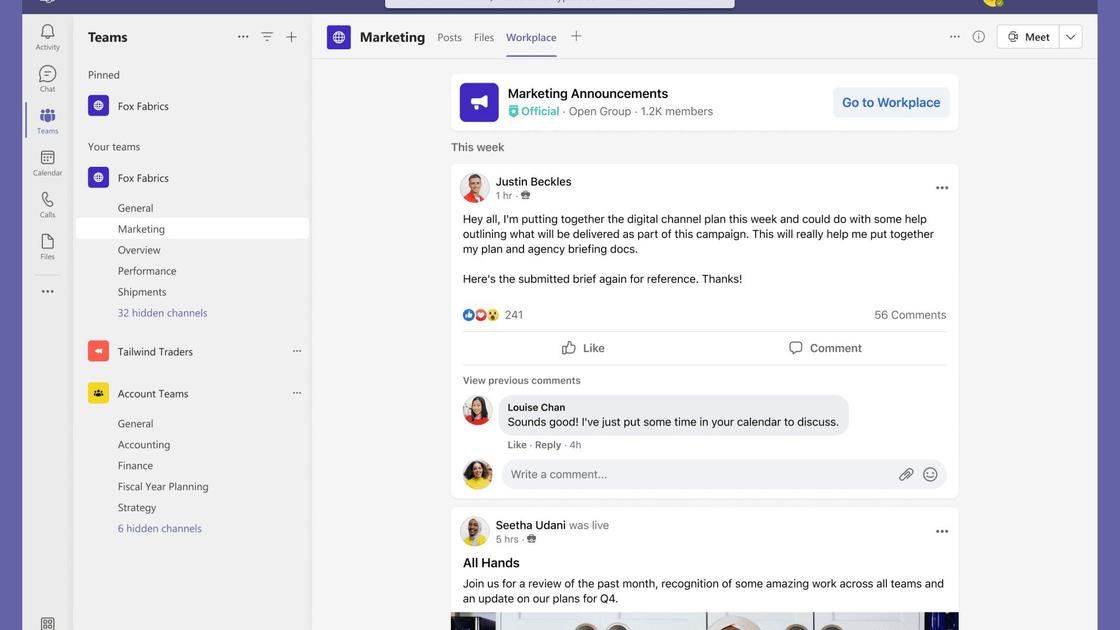 Как будет выглядеть объединенный сервис Workplace+Teams