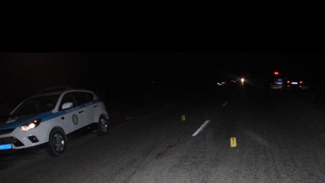 Полицейское авто стоит на трассе