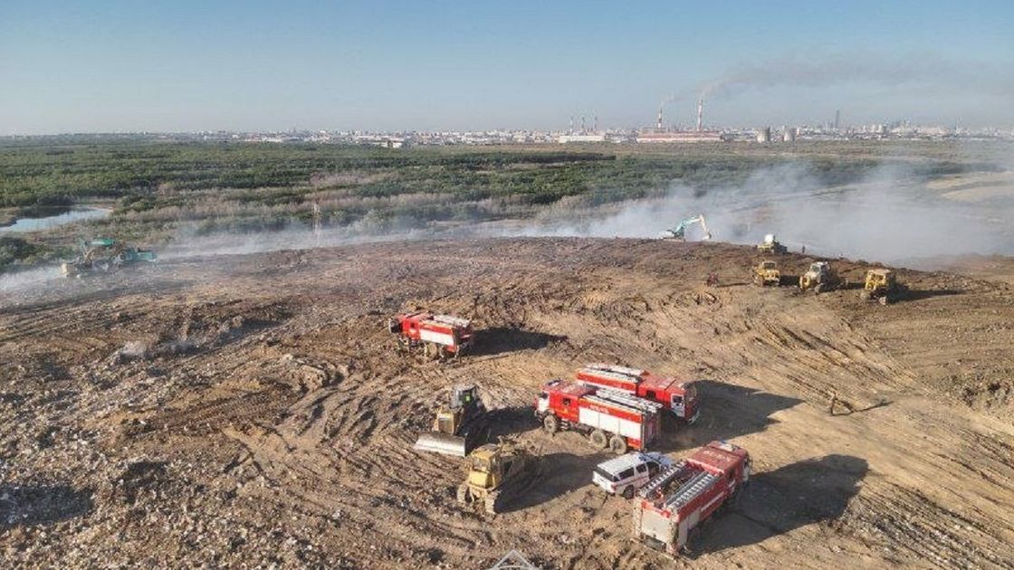 Пожар на полигоне в Астане