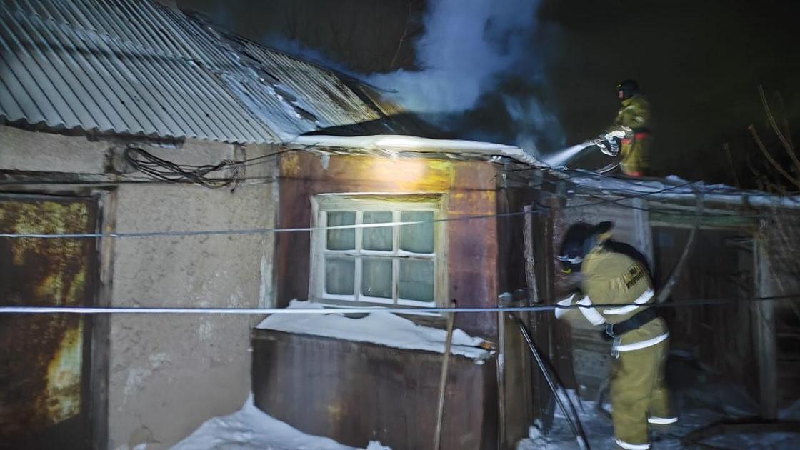 Пожар в Карагандинской области