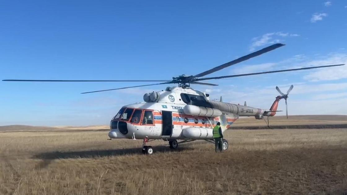 Вертолет в Карагандинской области