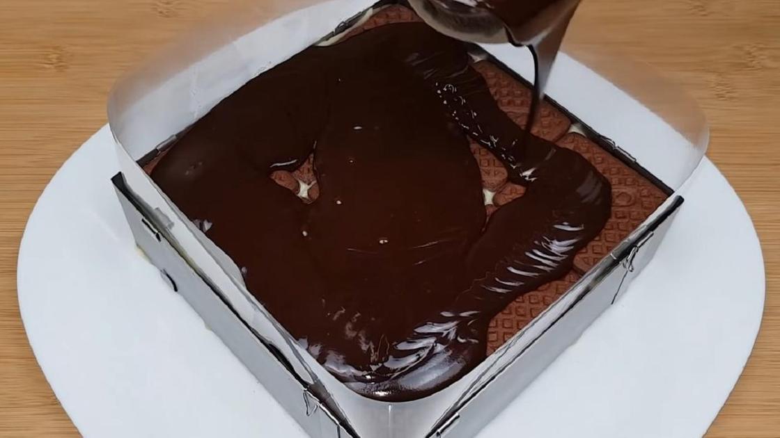 Оформление торта шоколадный глазурью