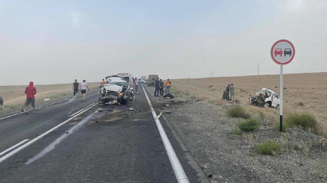 Место ДТП в Атырауской области