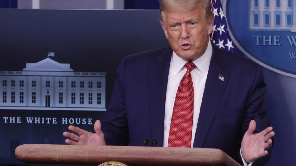Дональд Трамп на брифинге в Белом доме Дональд Трамп на брифинге в Белом доме