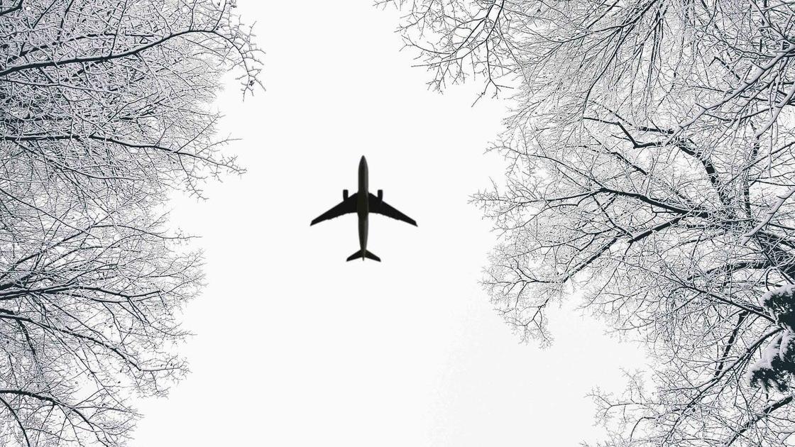 Самолет летит в небе Самолет летит в небе