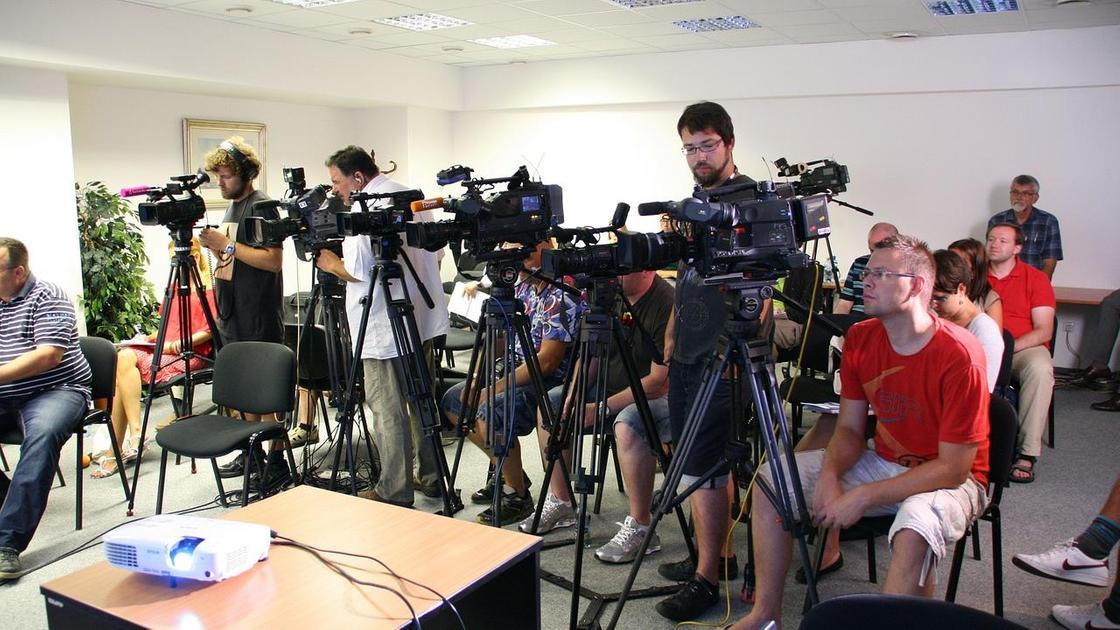 Журналисты на пресс-конференции
