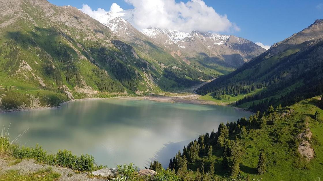 Озеро у подножий гор