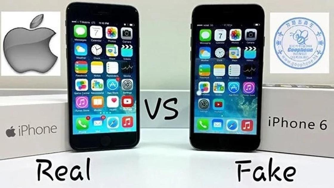 настоящий и поддельный iPhone