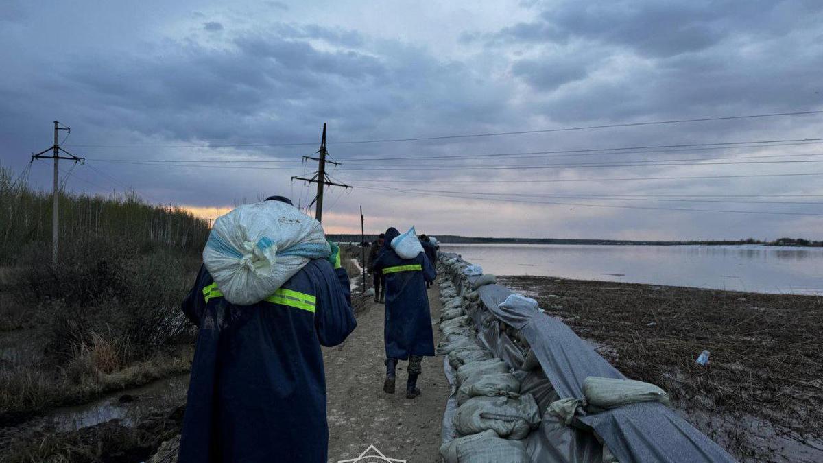 Укрепление дамбы в СКО