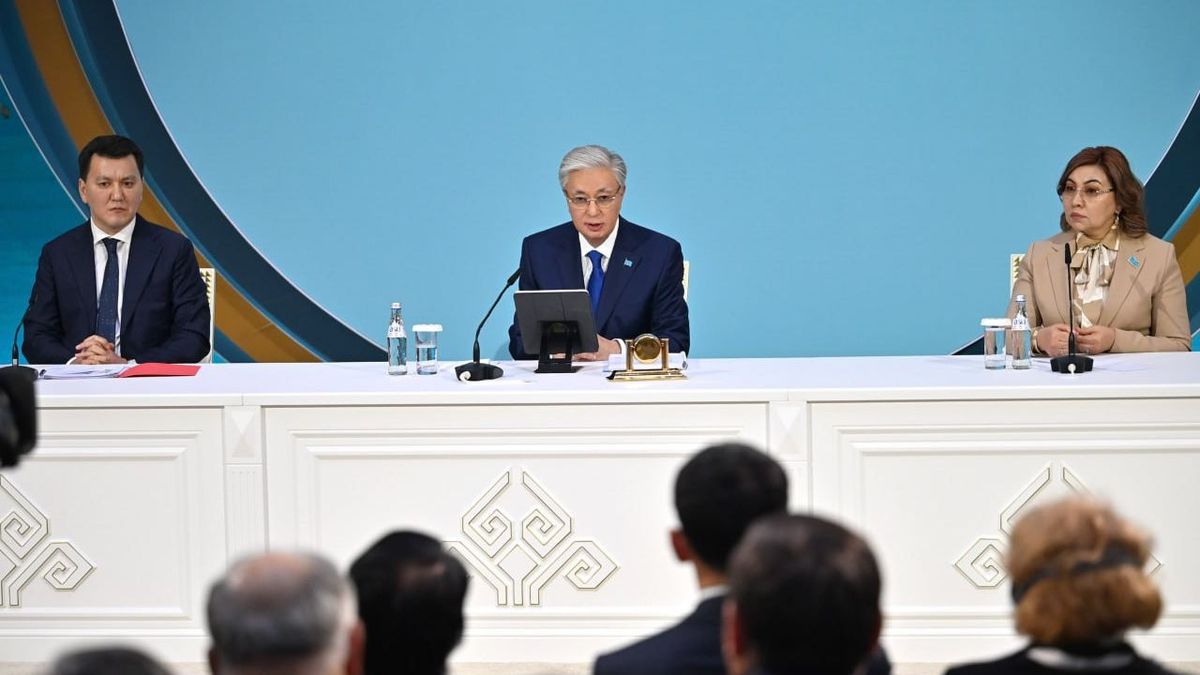 Касым-Жомарт Токаев на заседании Курултая