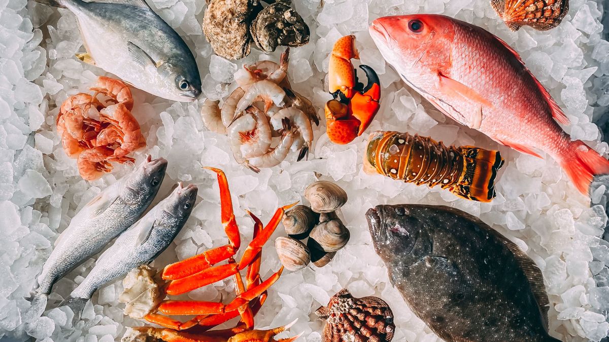 Морепродукты на льду