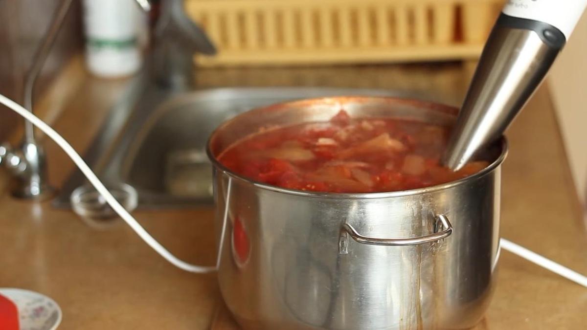 Пюрирование овощей блендером