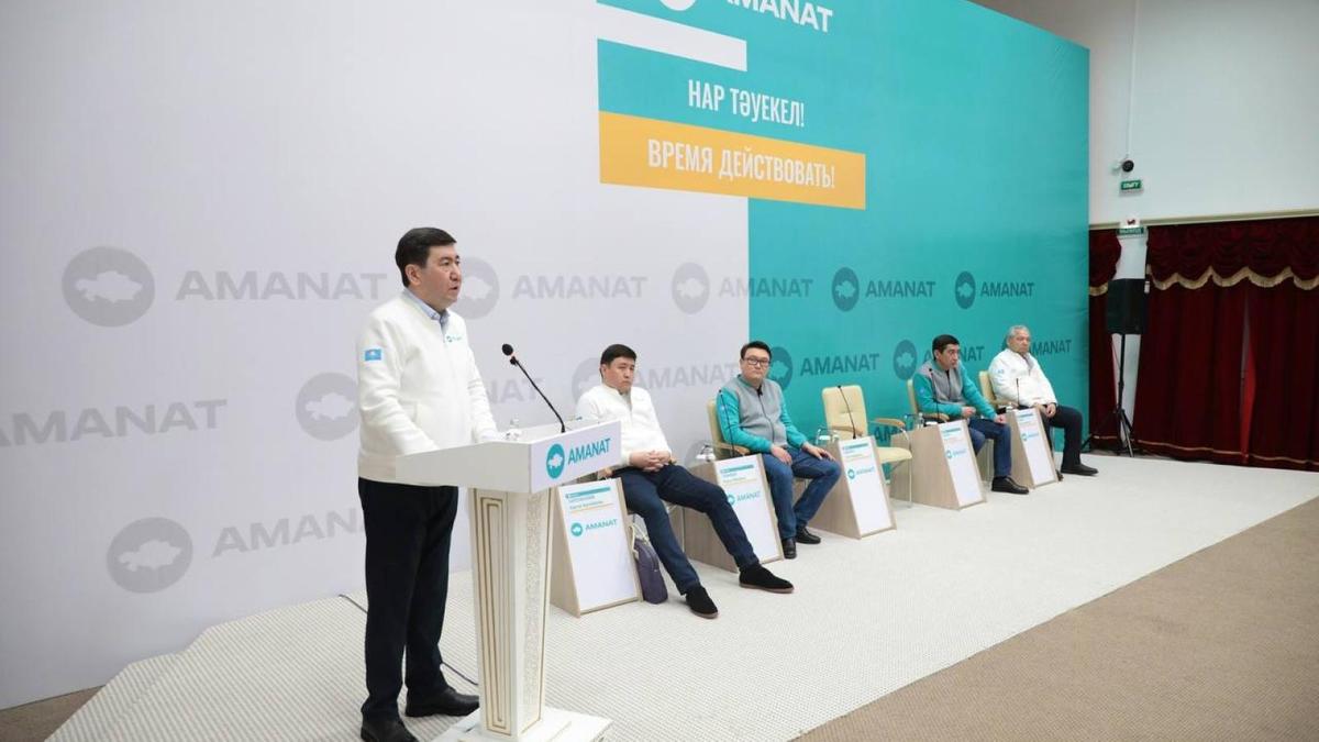 Встреча членов партии AMANAT с избирателями