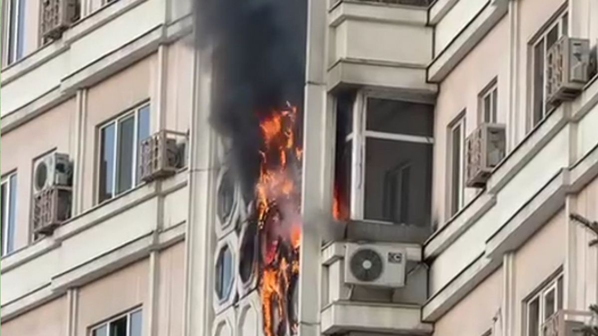 Пожар в Алматы