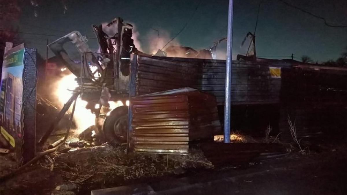 Пожар в строительном вагончике Пожар в строительном вагончике