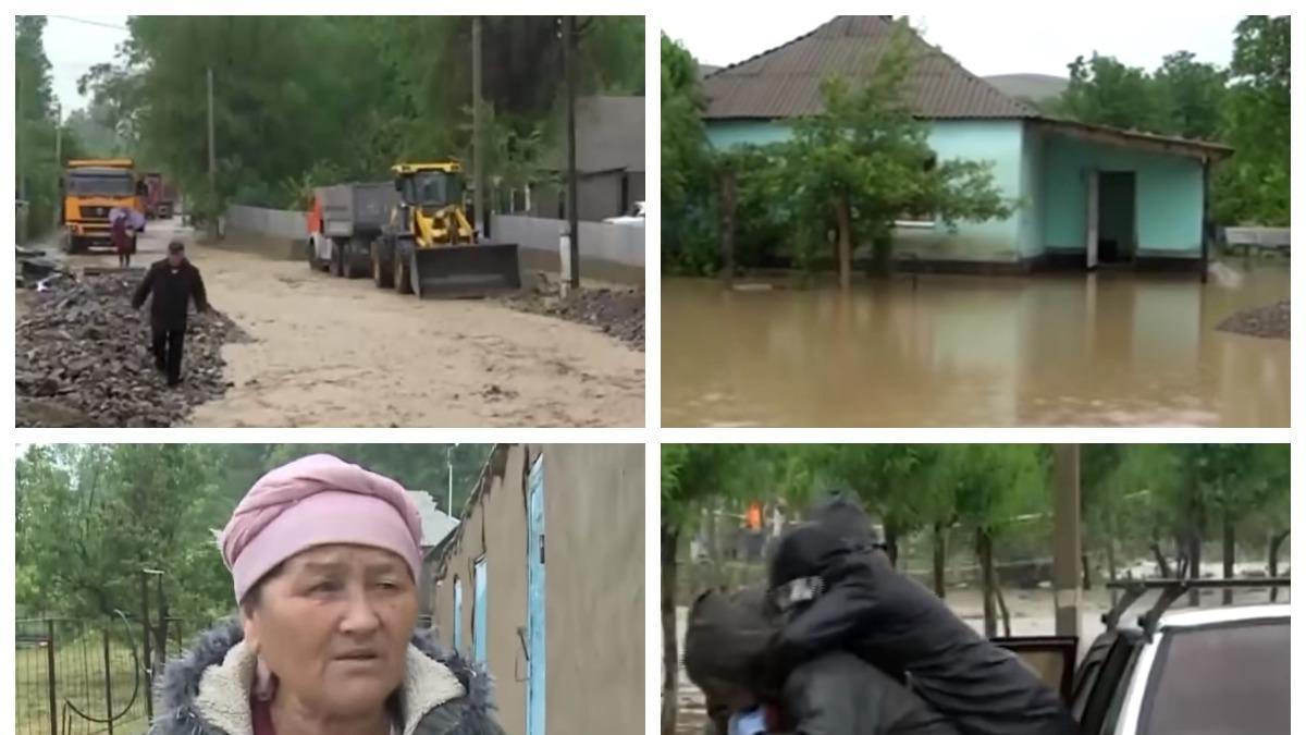 Наводнение в казахстане сегодня новости последнего часа. Наводнение Казахстан село Соловьево трактор.