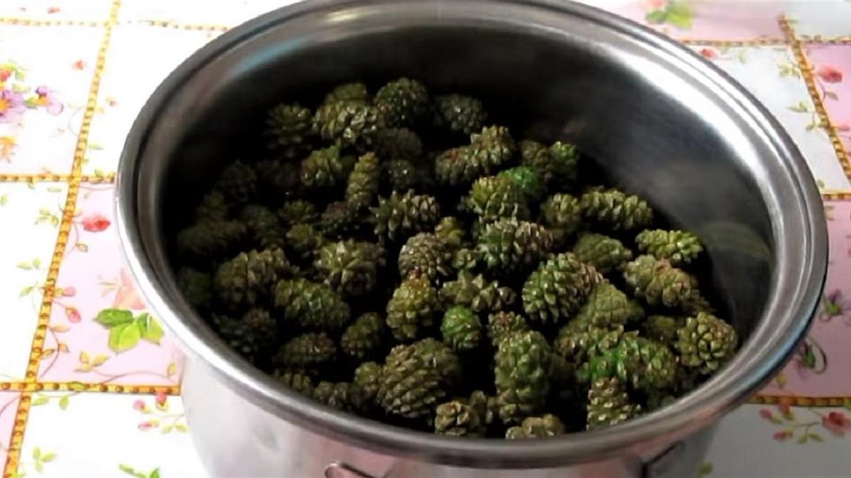 Шишки в кастрюле
