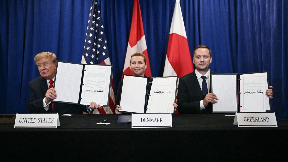 Подписание соглашения между Данией, Гренландией и США