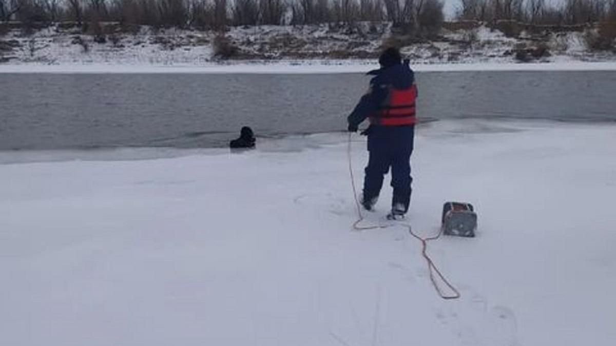 Водолаз проводит поиск