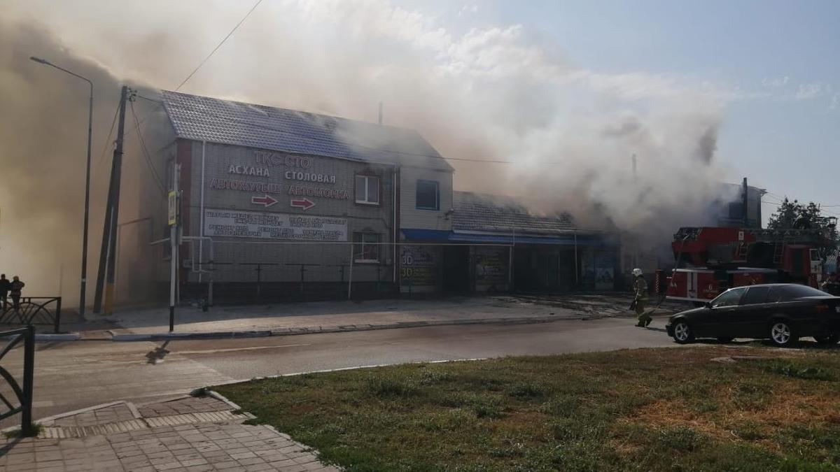 Место пожара в Костанае