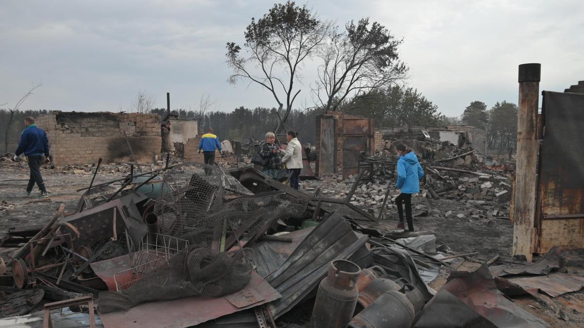 Последствия пожара в Костанайской области