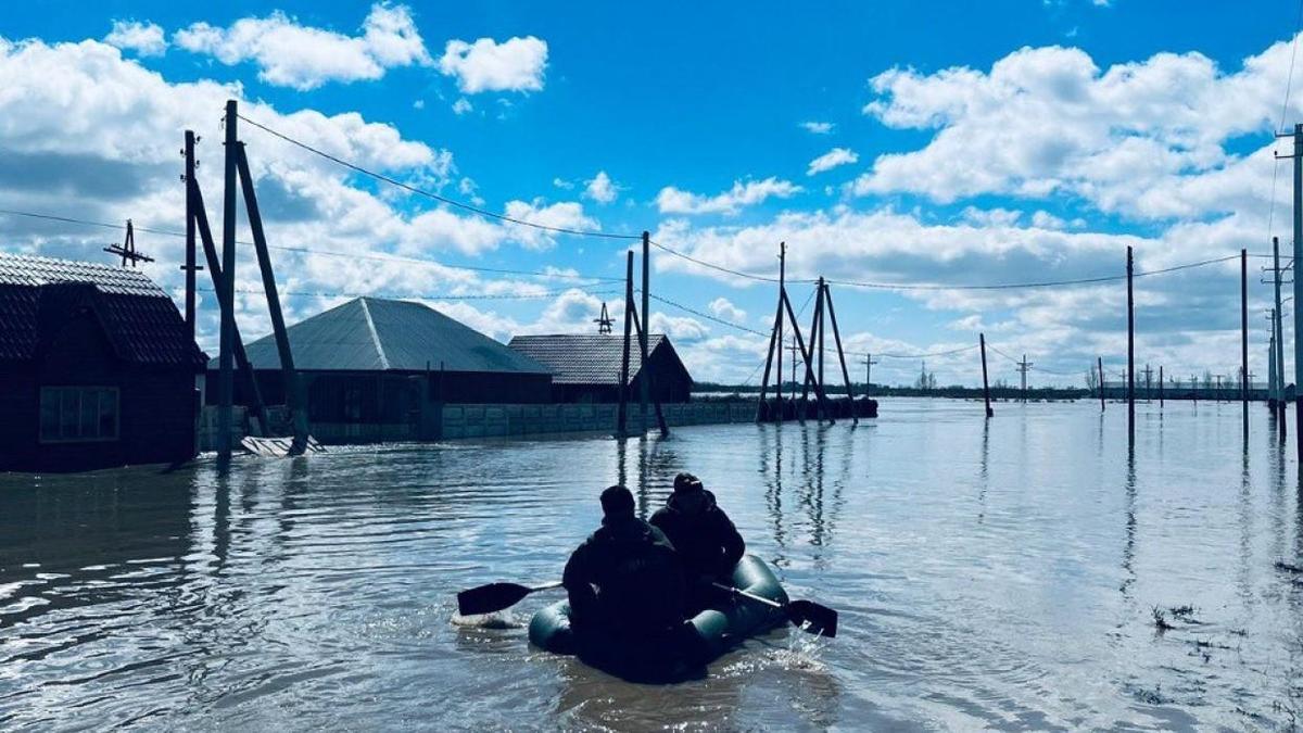 Затопление города Атбасар талыми водами