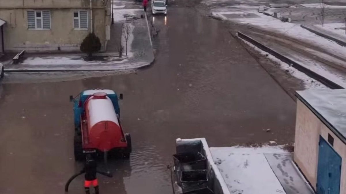 Затопленный микрорайон в Актау