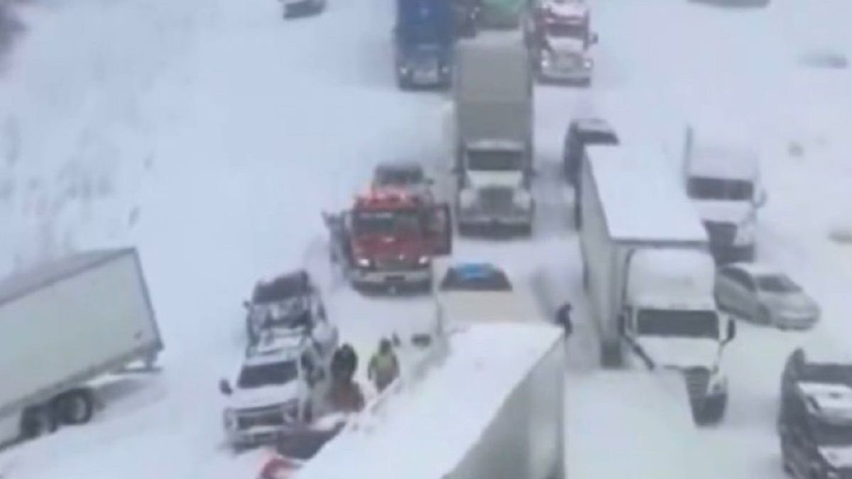 Массовое ДТП в Мичигане