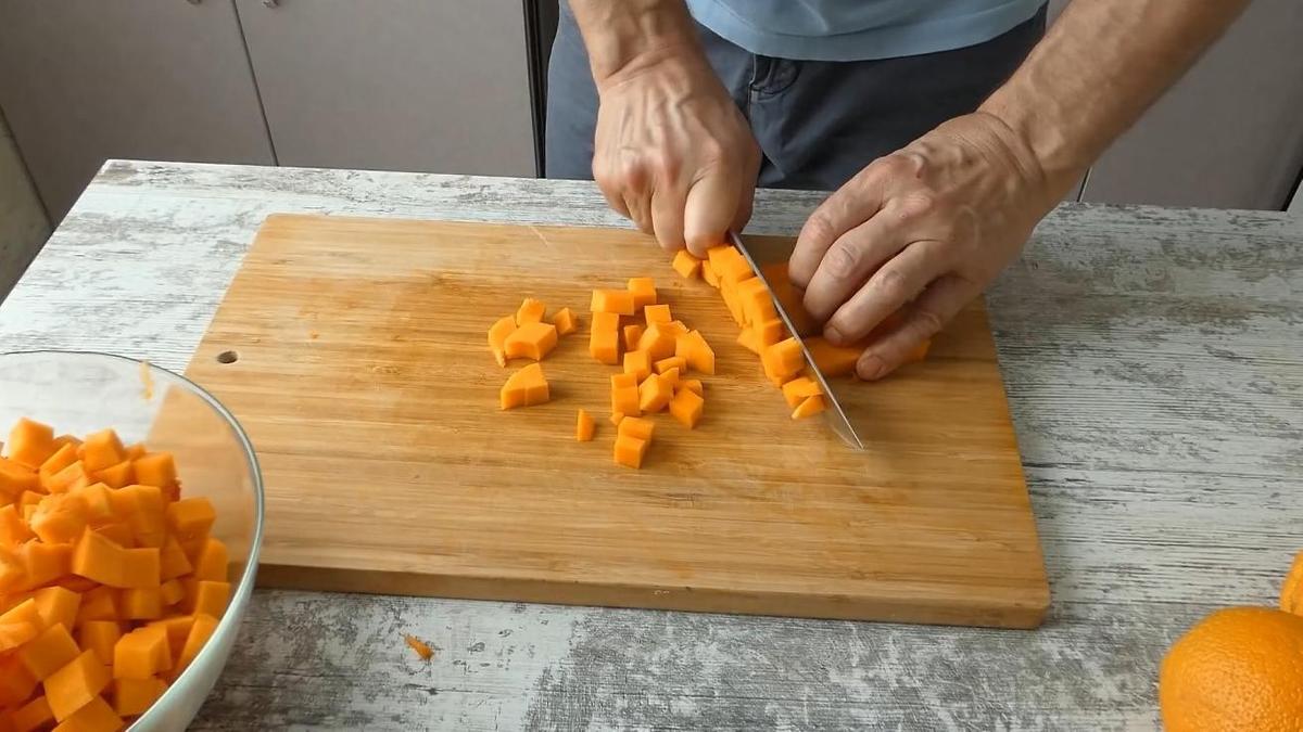 Нарезка тыквы для варенья