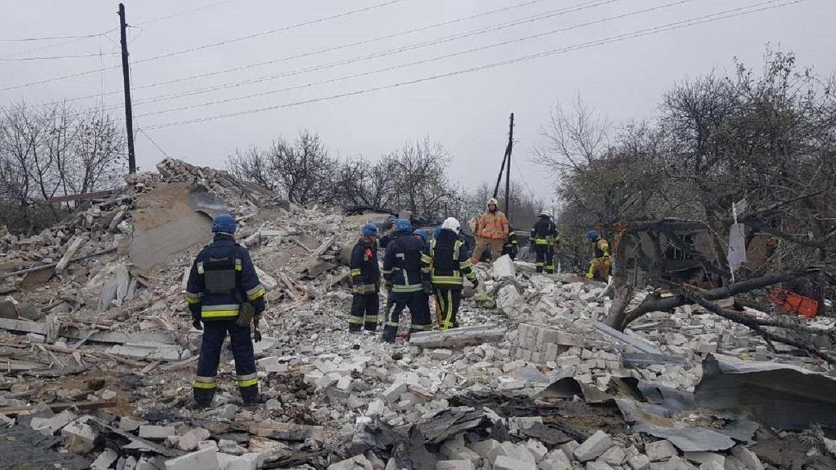 Разрушенный дом в Запорожской области Украины