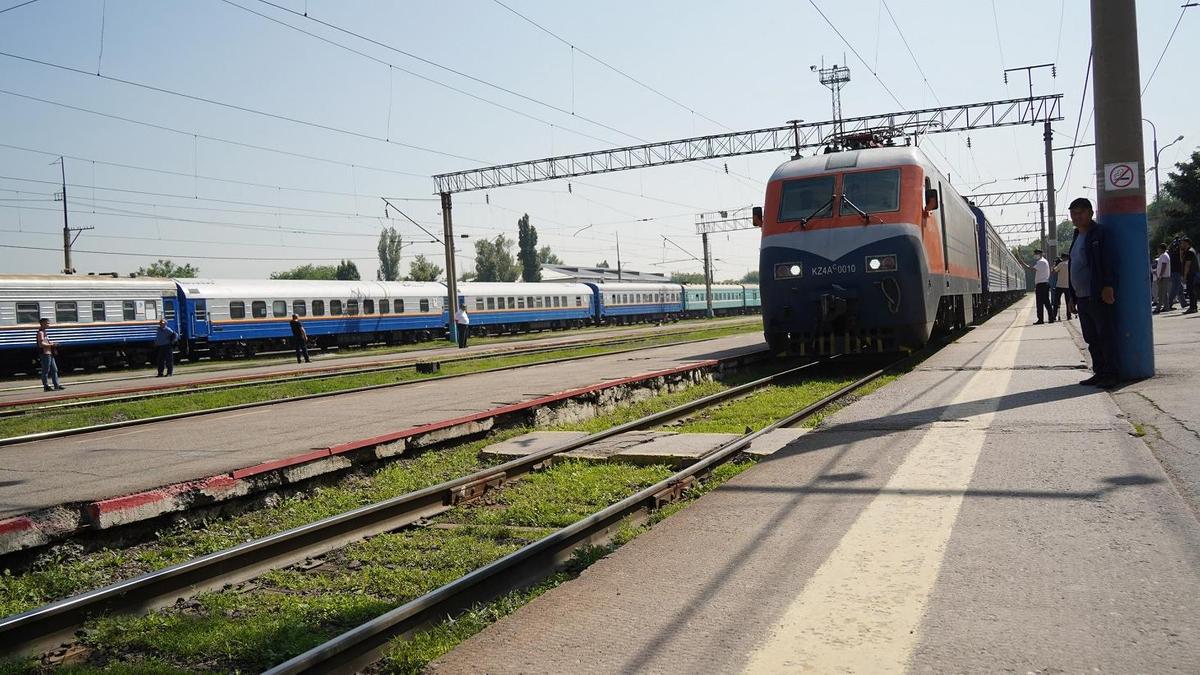 Поезд на железнодорожном пути