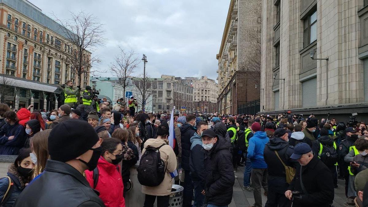 Акция в поддержку Навального в Москве