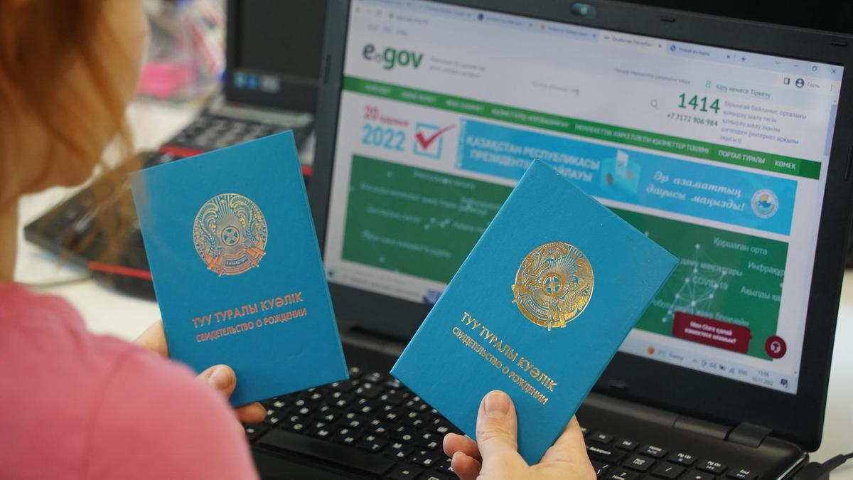 Женщина перед компьютером с открытым сайтом eGov