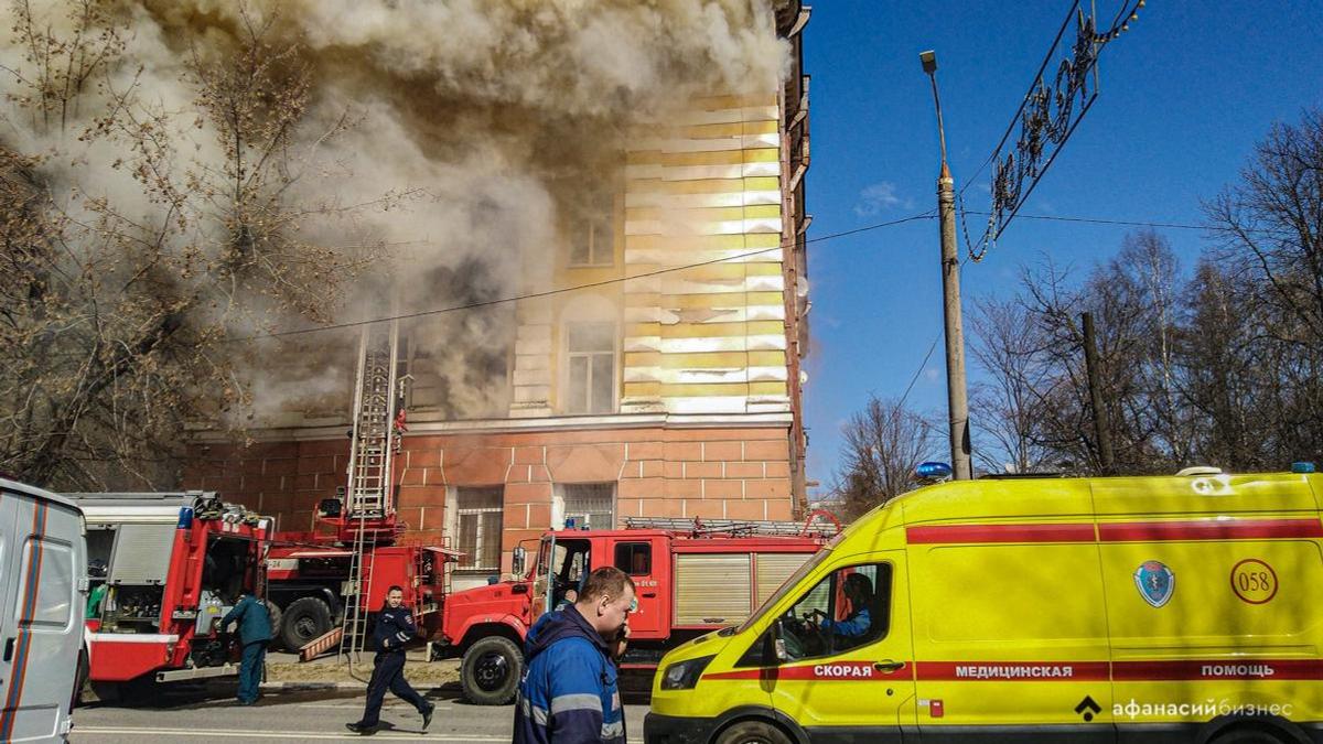 Пожар в оборонном НИИ в Твери