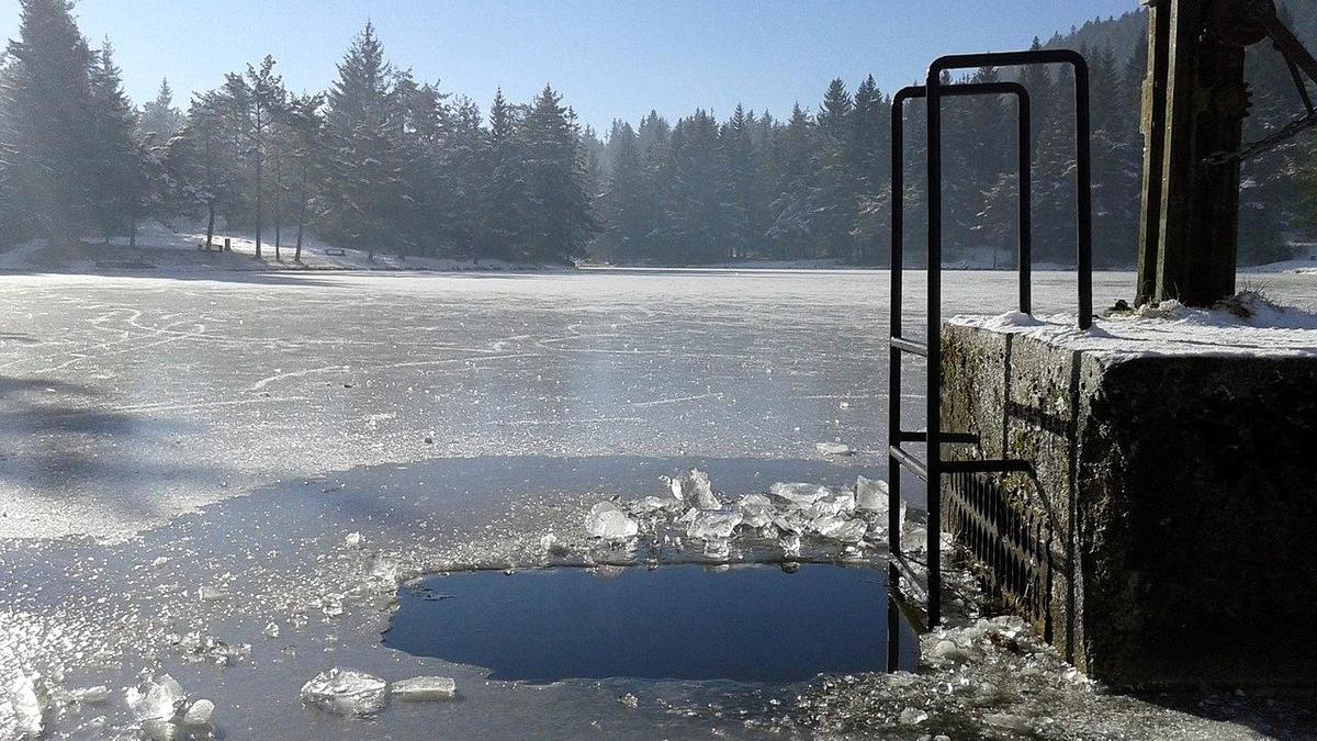 Лестница опущена в прорубь