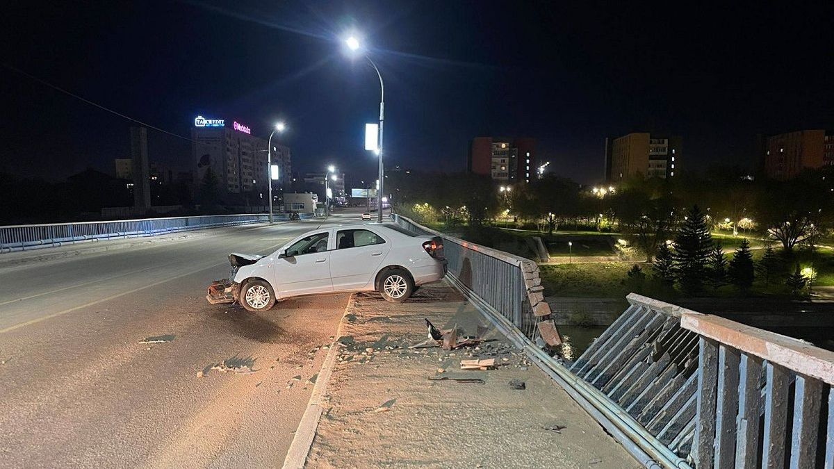 Место ДТП в Семее