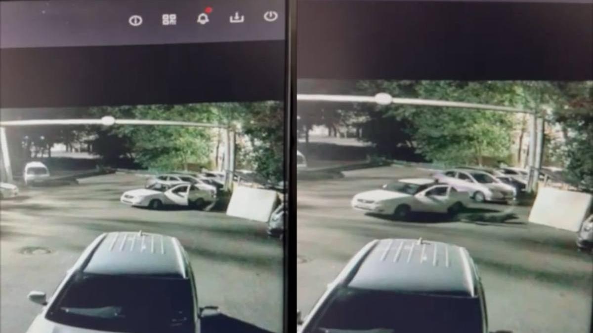 Запись с камеры наблюдения угона авто