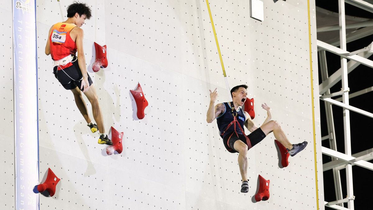 Казахстанский скалолаз Ришат Хайбуллин