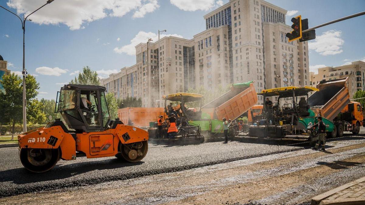 Ремонт дороги на проспекте Мангилик Ел