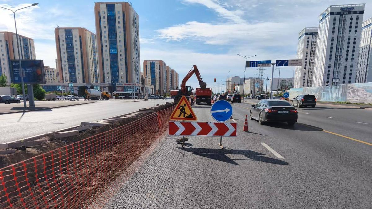 Дорожные работы в Астане
