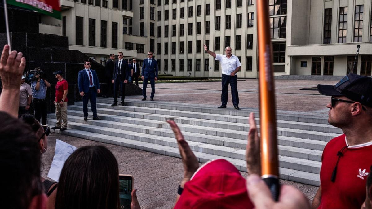 Александр Лукашенко на митинге в Минске