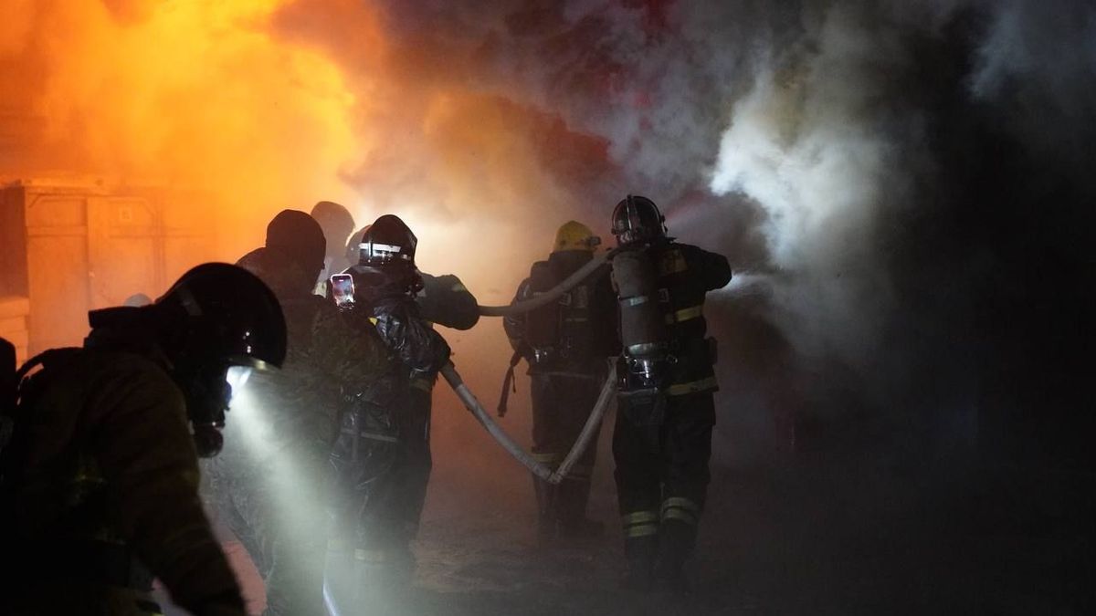 Пожар на рынке в Кокшетау